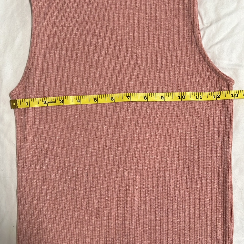 Pink Tank Top - Ribbed Mock Neck - Racerback Fit - Picture 12 of 13